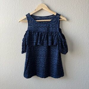 Lilly Pulitzer Cold Shoulder‎ Lacy Deep Blue Top
